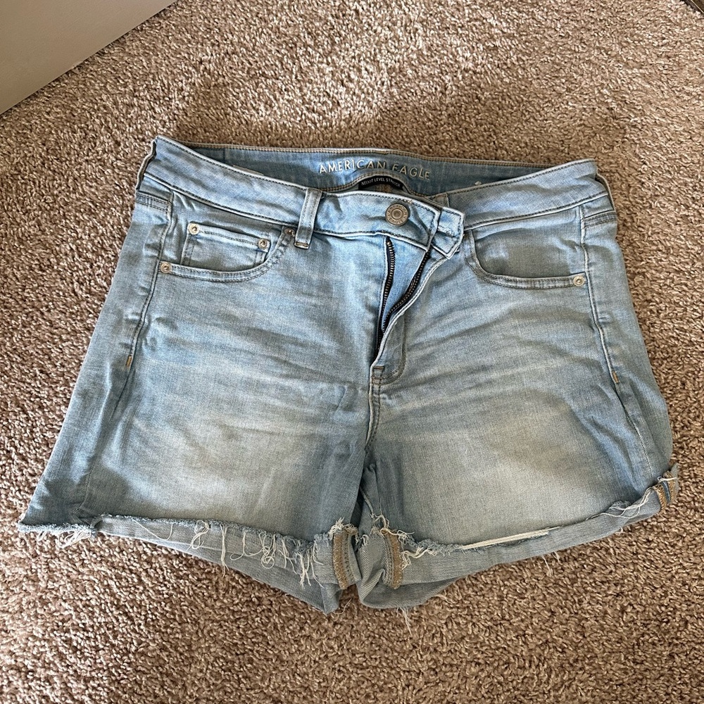 American Eagle Outfitters Women's Faded Blue Jean Shorts